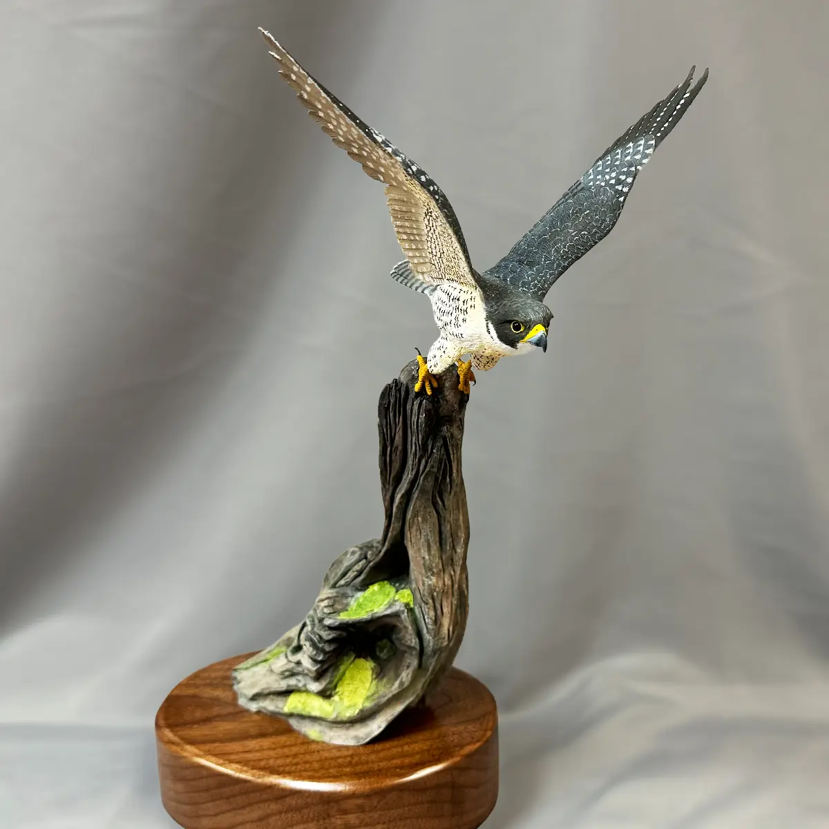 Peregrine Falcon – Miniature Bird Wood Carving – Michael Horwitz